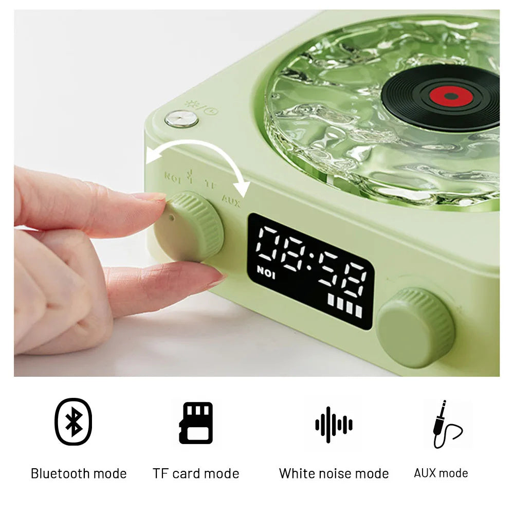 Retro Turntable Speaker - Wireless Bluetooth 5.0 Vinyl Player with Stereo Sound & RGB Light