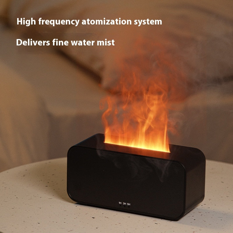 Flame Aromatherapy Diffuser Humidifier – Realistic Flame Effect, Healing Smoke Ring & Ultra-Silent Operation | 120ml Water Tank | Auto Shut-Off & Timer Settings