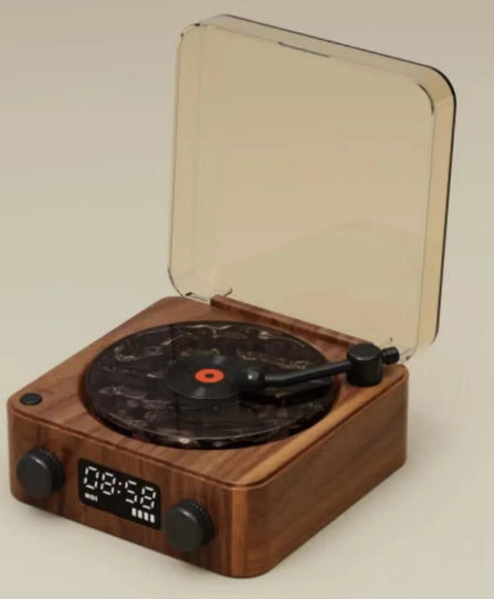 Retro Turntable Speaker - Wireless Bluetooth 5.0 Vinyl Player with Stereo Sound & RGB Light