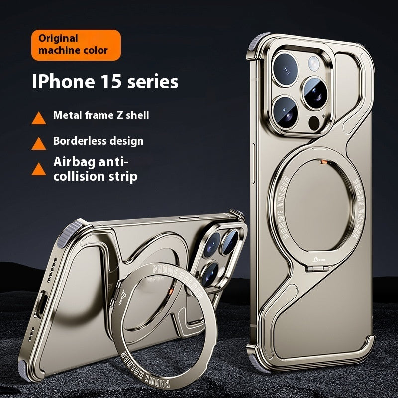 Magnetic Z-Holder Metal Phone Case for iPhone – Sleek, Durable & Built-In Stand