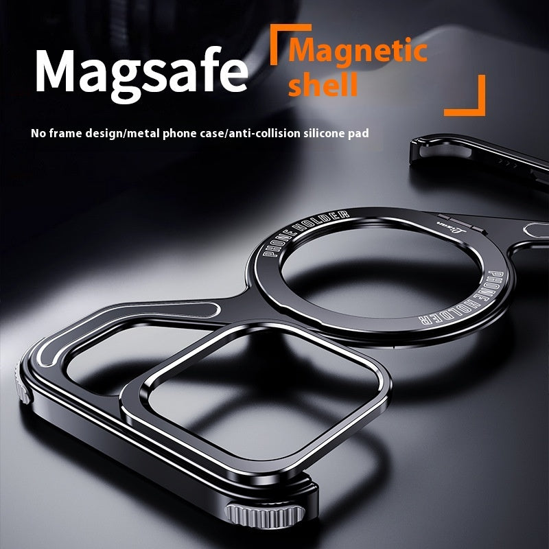 Magnetic Z-Holder Metal Phone Case for iPhone – Sleek, Durable & Built-In Stand
