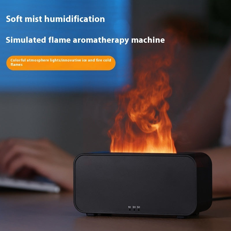Flame Aromatherapy Diffuser Humidifier – Realistic Flame Effect, Healing Smoke Ring & Ultra-Silent Operation | 120ml Water Tank | Auto Shut-Off & Timer Settings