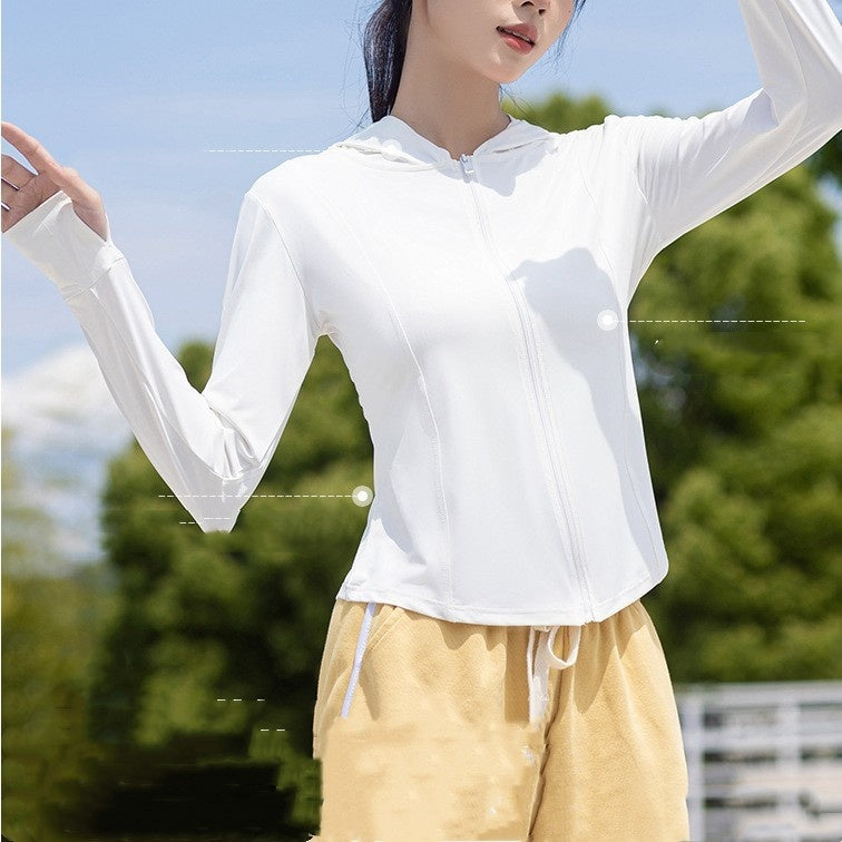 Ice Silk UV Protection Clothing for Women – Ultra-Light, Breathable, & Quick-Drying Top, Perfect for Bike Riders