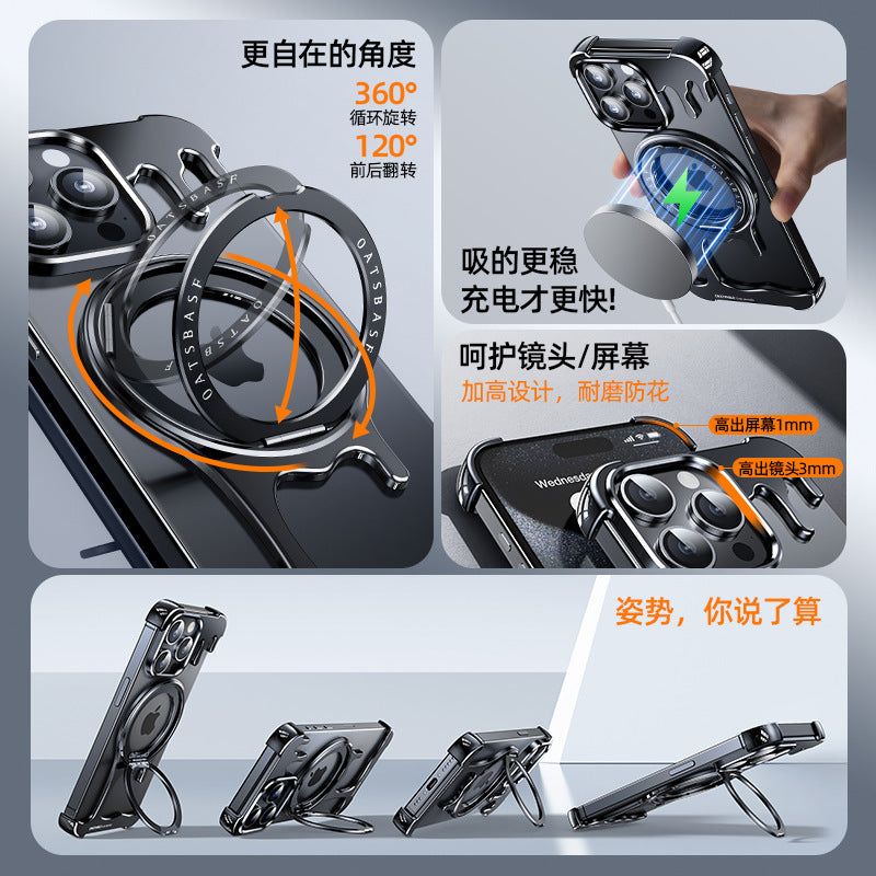 Metal Frame MagSafe Case for iPhone – Rugged & Sleek Armor Design