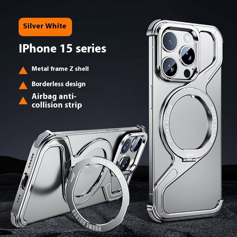 Magnetic Z-Holder Metal Phone Case for iPhone – Sleek, Durable & Built-In Stand