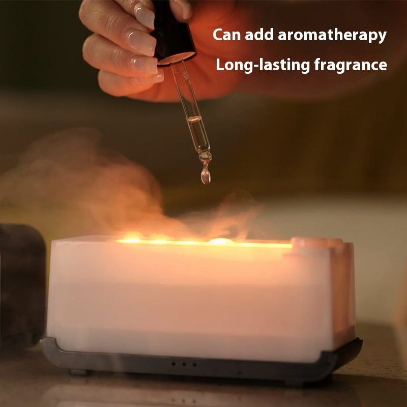 Flame Aromatherapy Diffuser Humidifier – Realistic Flame Effect, Healing Smoke Ring & Ultra-Silent Operation | 120ml Water Tank | Auto Shut-Off & Timer Settings