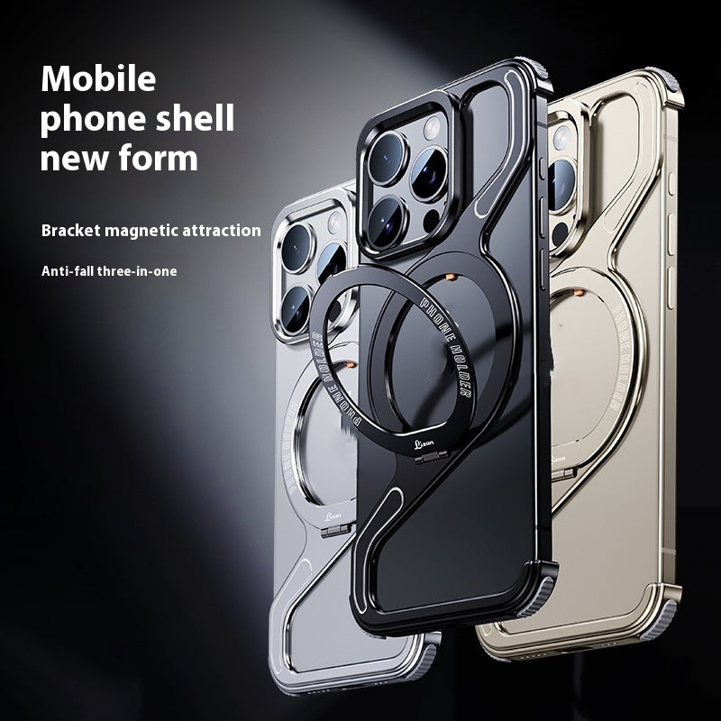 Magnetic Z-Holder Metal Phone Case for iPhone – Sleek, Durable & Built-In Stand
