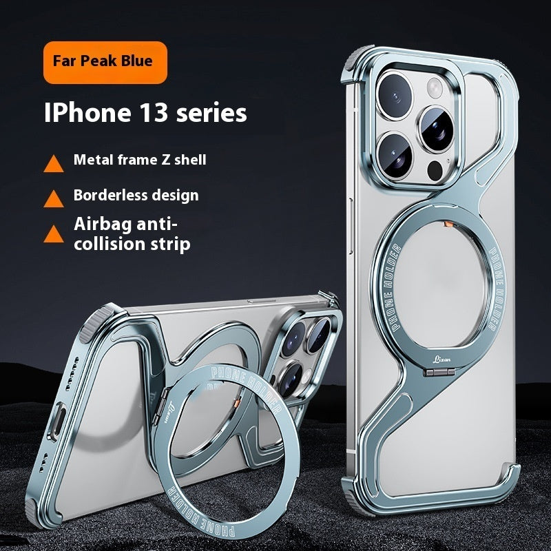 Magnetic Z-Holder Metal Phone Case for iPhone – Sleek, Durable & Built-In Stand