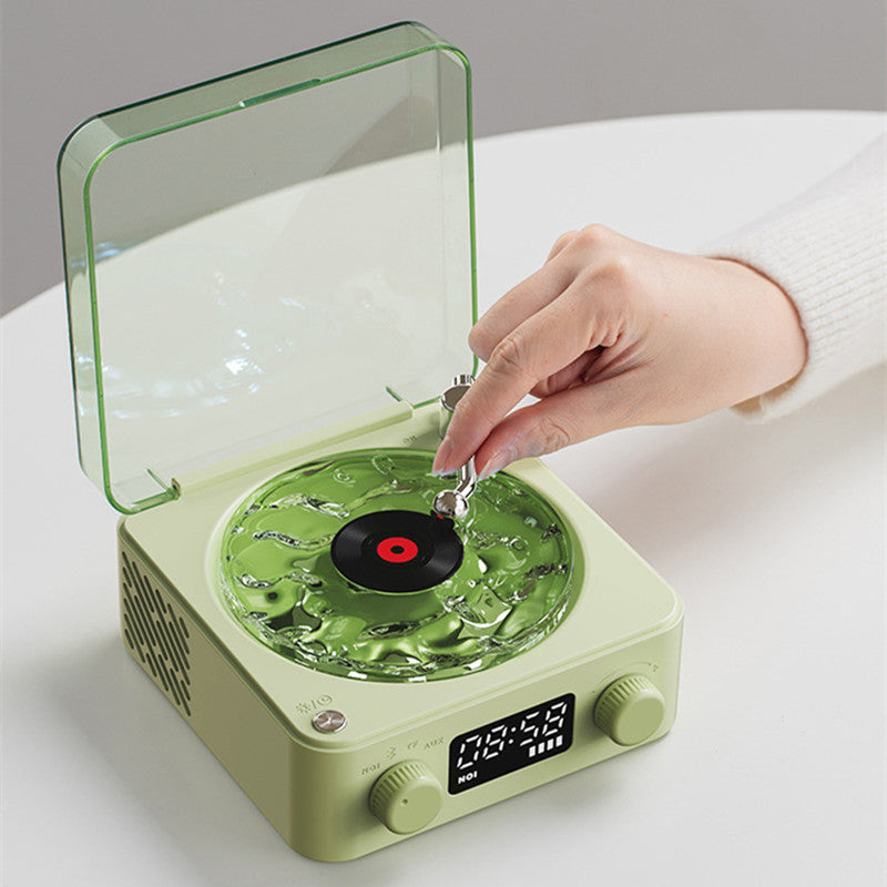 Retro Turntable Speaker - Wireless Bluetooth 5.0 Vinyl Player with Stereo Sound & RGB Light