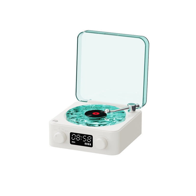 Retro Turntable Speaker - Wireless Bluetooth 5.0 Vinyl Player with Stereo Sound &amp; RGB Light