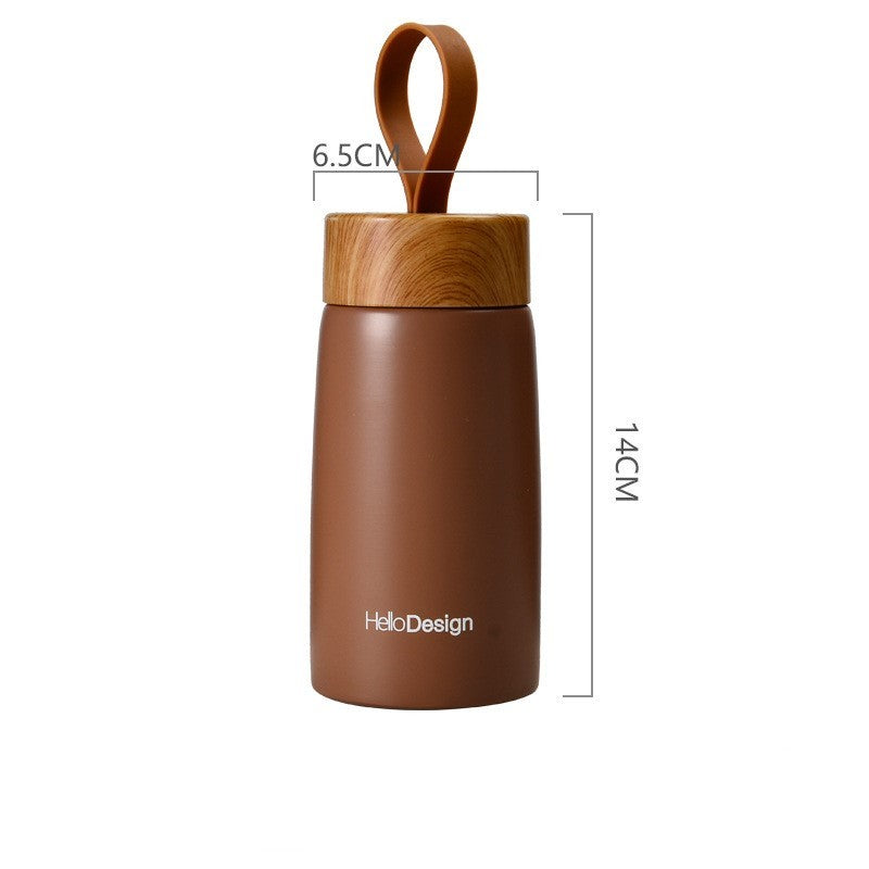 Elegant Bamboo-Style Insulated Coffee Mug – 280ml Travel Tumbler for Hot &amp; Cold Drinks