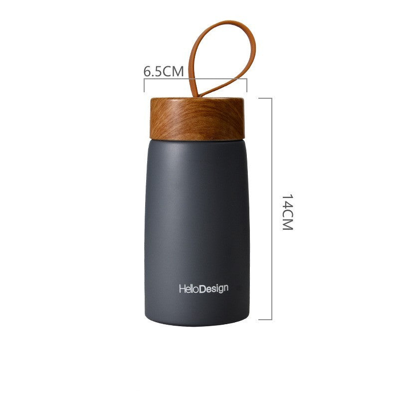 Elegant Bamboo-Style Insulated Coffee Mug – 280ml Travel Tumbler for Hot &amp; Cold Drinks