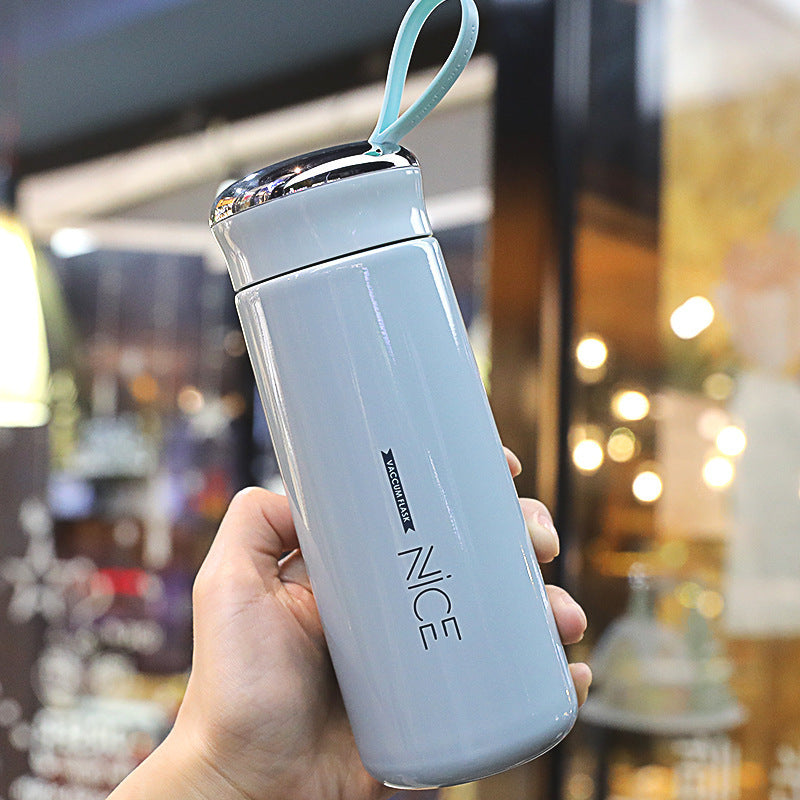 Stylish Glass Liner Thermos Bottle – Harajuku-Inspired Korean Design for Students &amp; Trendsetters