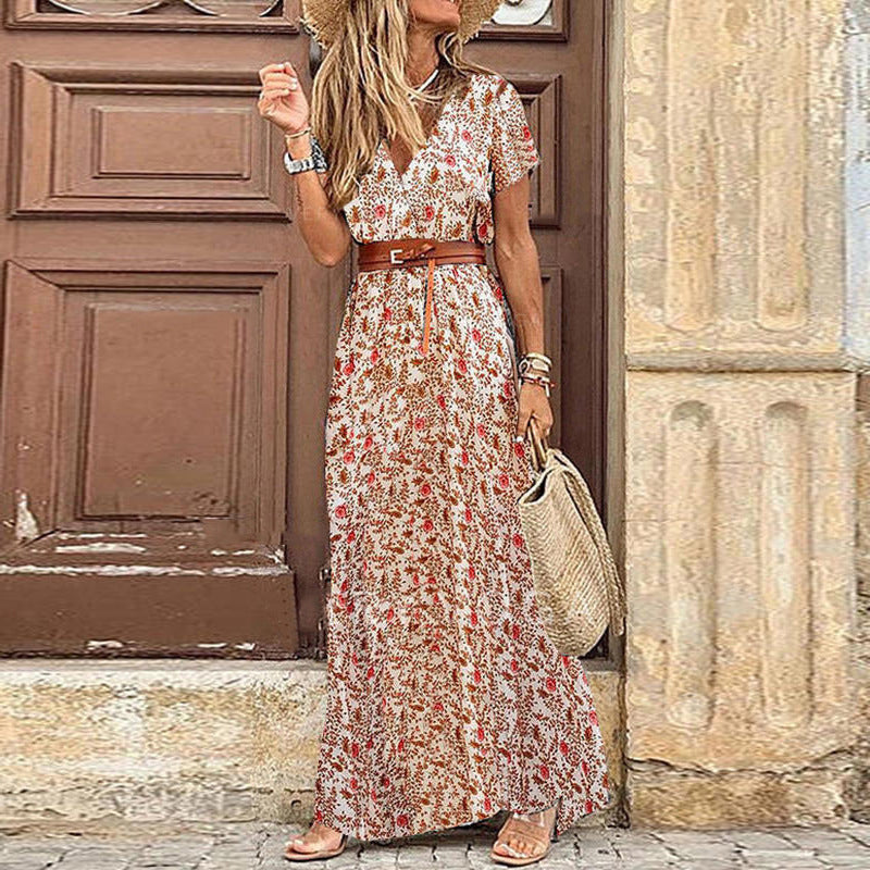 Bohemian V-Neck Floral Dress – Timeless Elegance for Every Occasion