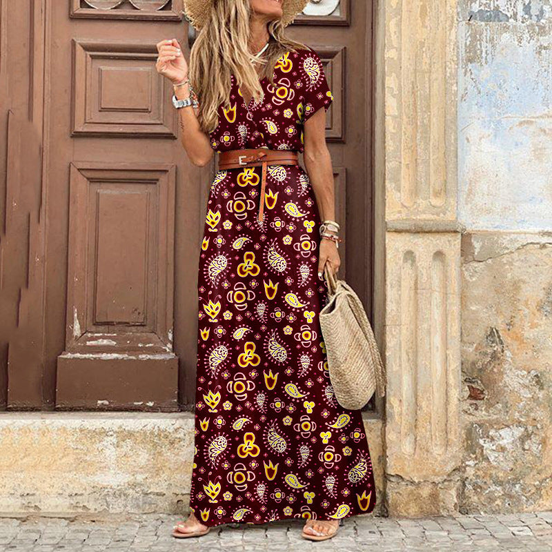 Bohemian V-Neck Floral Dress – Timeless Elegance for Every Occasion