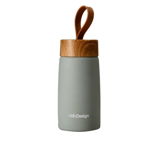 Elegant Bamboo-Style Insulated Coffee Mug – 280ml Travel Tumbler for Hot &amp; Cold Drinks