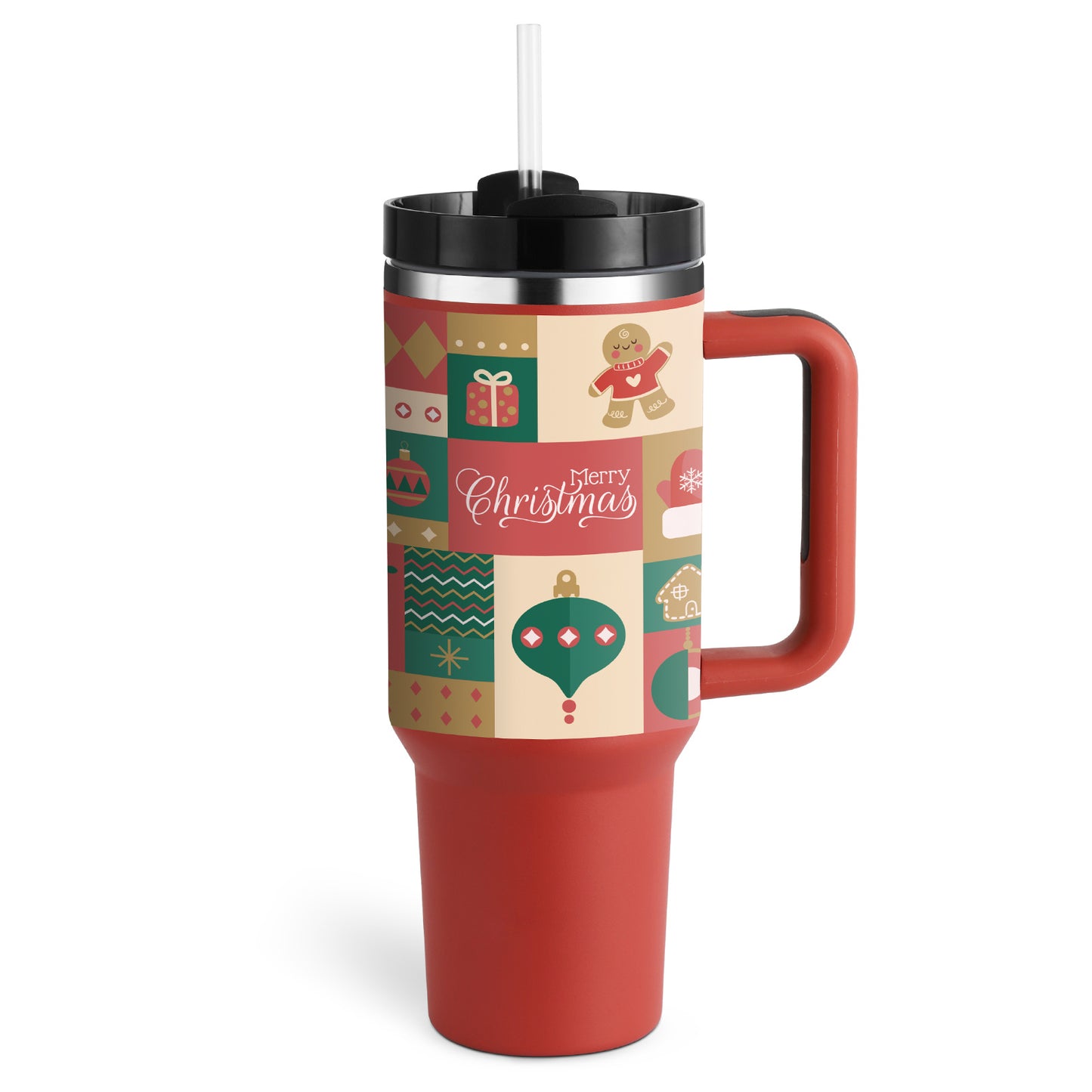 Trendy cute Insulated Tumbler with Handle and Straw | Spill-Proof, Vacuum-Sealed Stainless Steel Coffee Mug