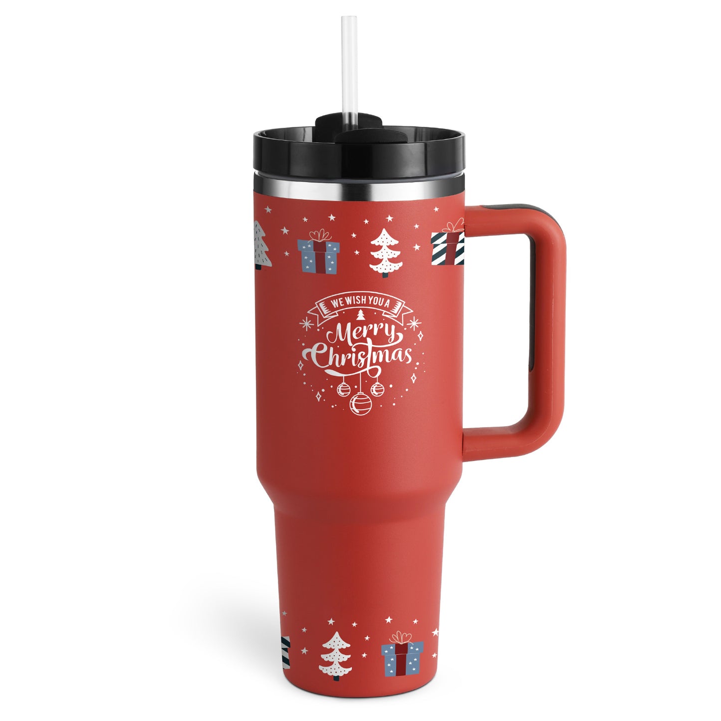 Trendy cute Insulated Tumbler with Handle and Straw | Spill-Proof, Vacuum-Sealed Stainless Steel Coffee Mug