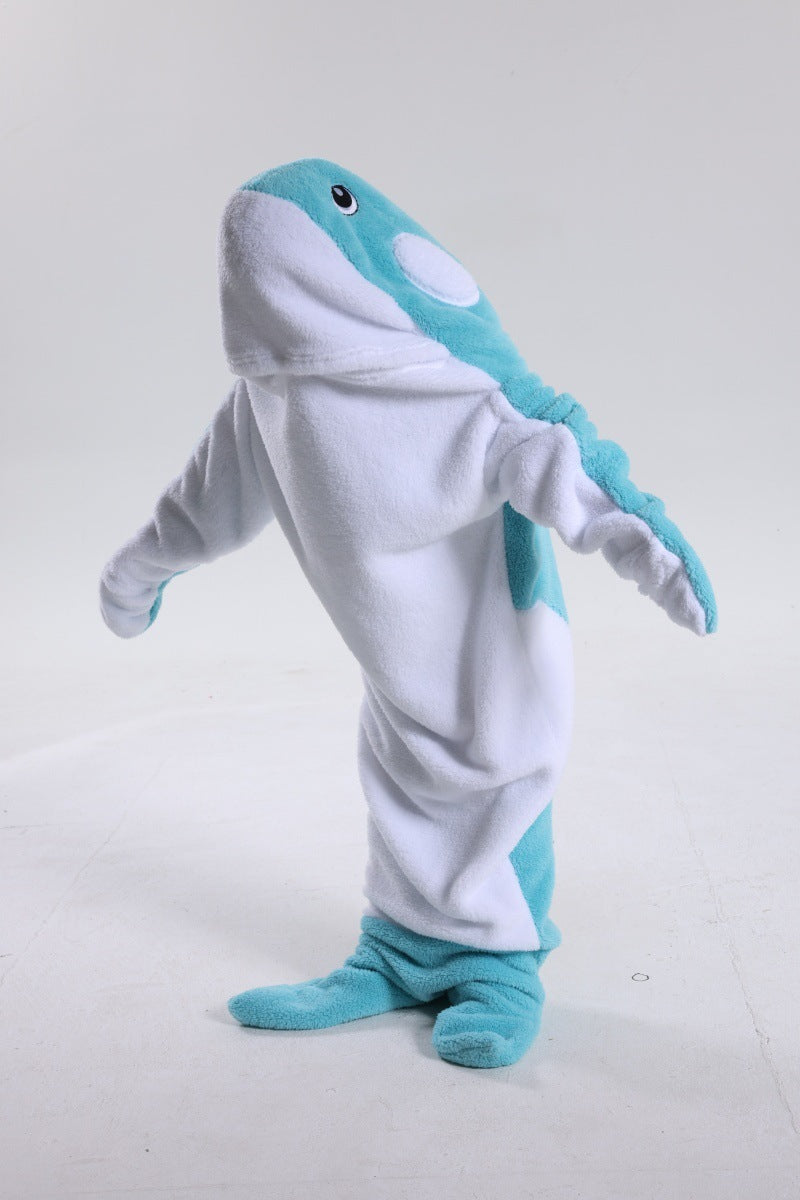 Dolphin &amp; Shark Hooded Blanket Sleeping Bag: Soft, Cozy Fun for Winter