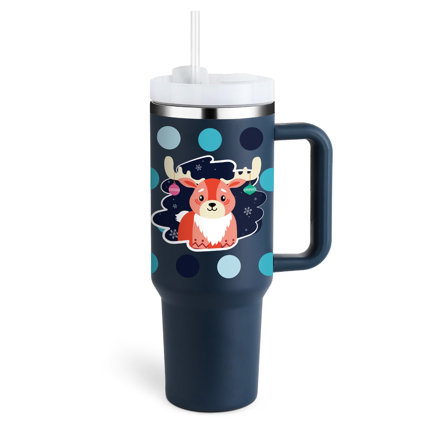 Trendy cute Insulated Tumbler with Handle and Straw | Spill-Proof, Vacuum-Sealed Stainless Steel Coffee Mug