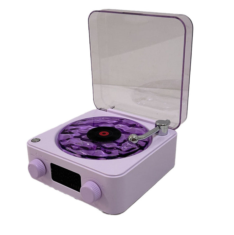 Retro Turntable Speaker - Wireless Bluetooth 5.0 Vinyl Player with Stereo Sound &amp; RGB Light