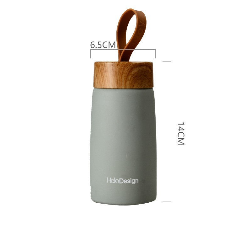 Elegant Bamboo-Style Insulated Coffee Mug – 280ml Travel Tumbler for Hot &amp; Cold Drinks