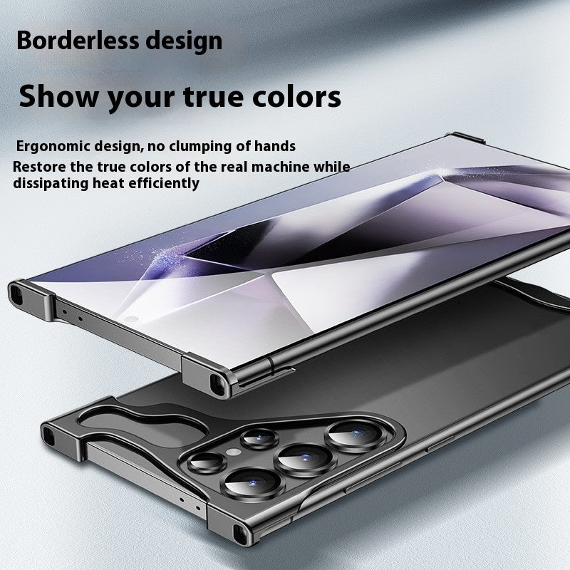 Ultra-Slim Frameless Metal Phone Case with Heat Dissipation &amp; Drop Protection | Sleek Electroplated Design for Samsung