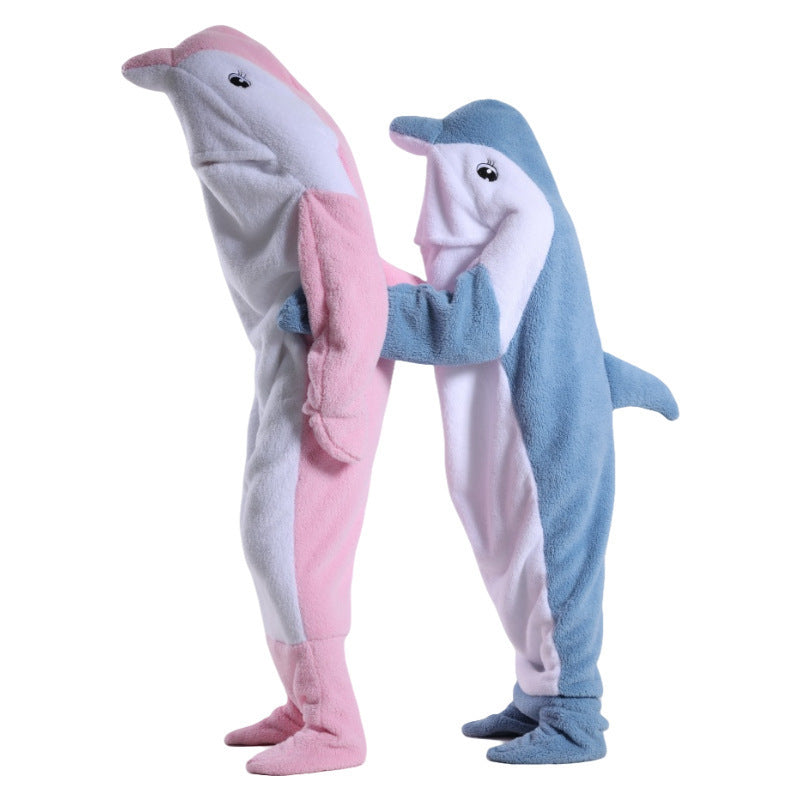 Dolphin &amp; Shark Hooded Blanket Sleeping Bag: Soft, Cozy Fun for Winter