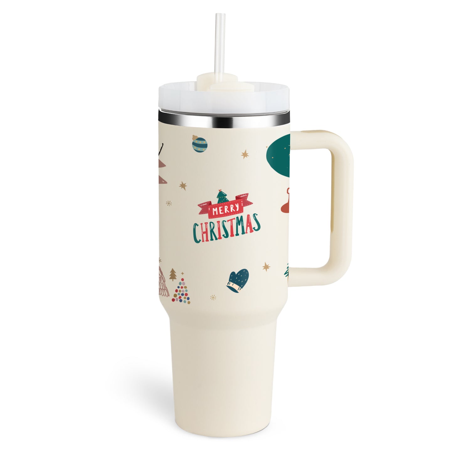 Trendy cute Insulated Tumbler with Handle and Straw | Spill-Proof, Vacuum-Sealed Stainless Steel Coffee Mug