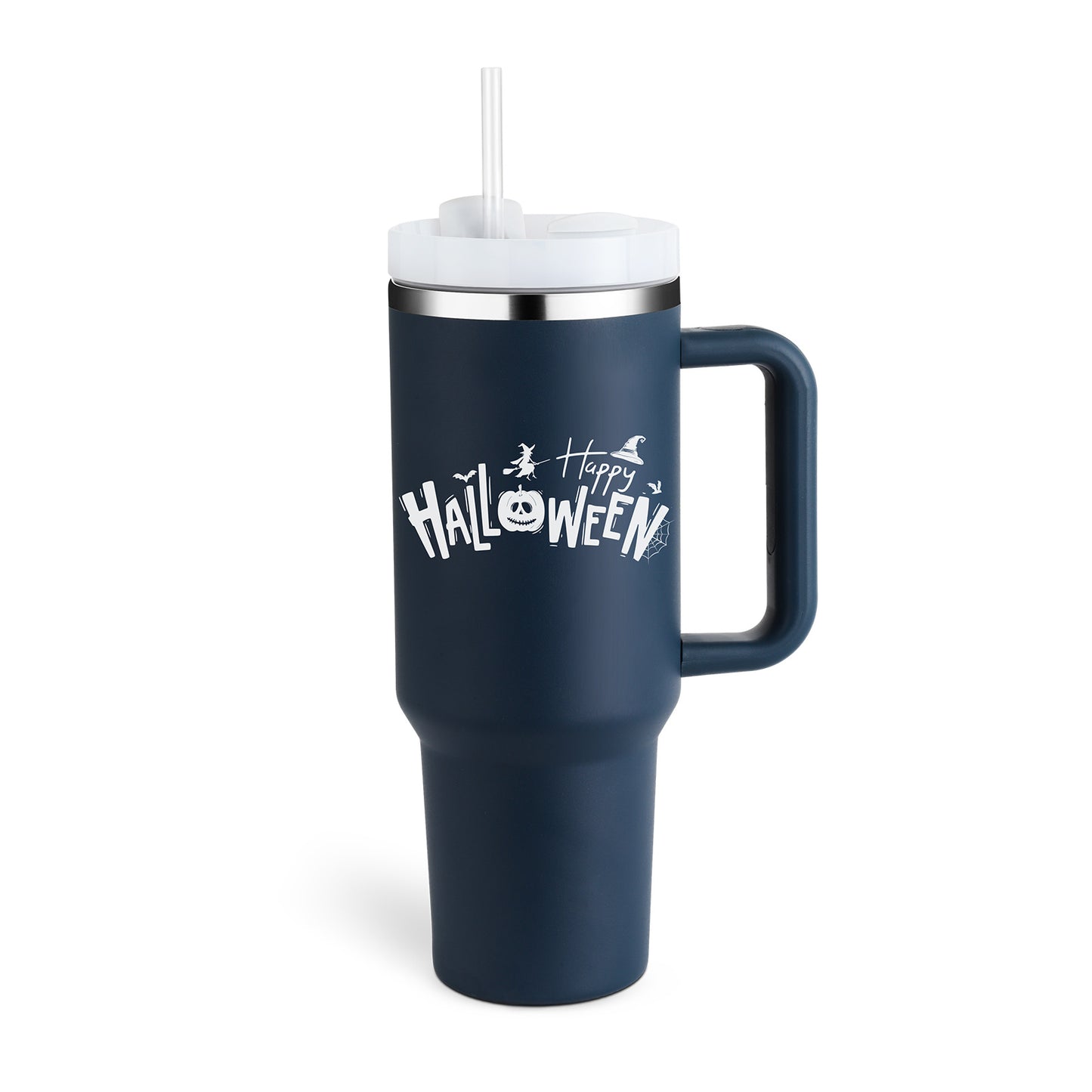 Trendy cute Insulated Tumbler with Handle and Straw | Spill-Proof, Vacuum-Sealed Stainless Steel Coffee Mug