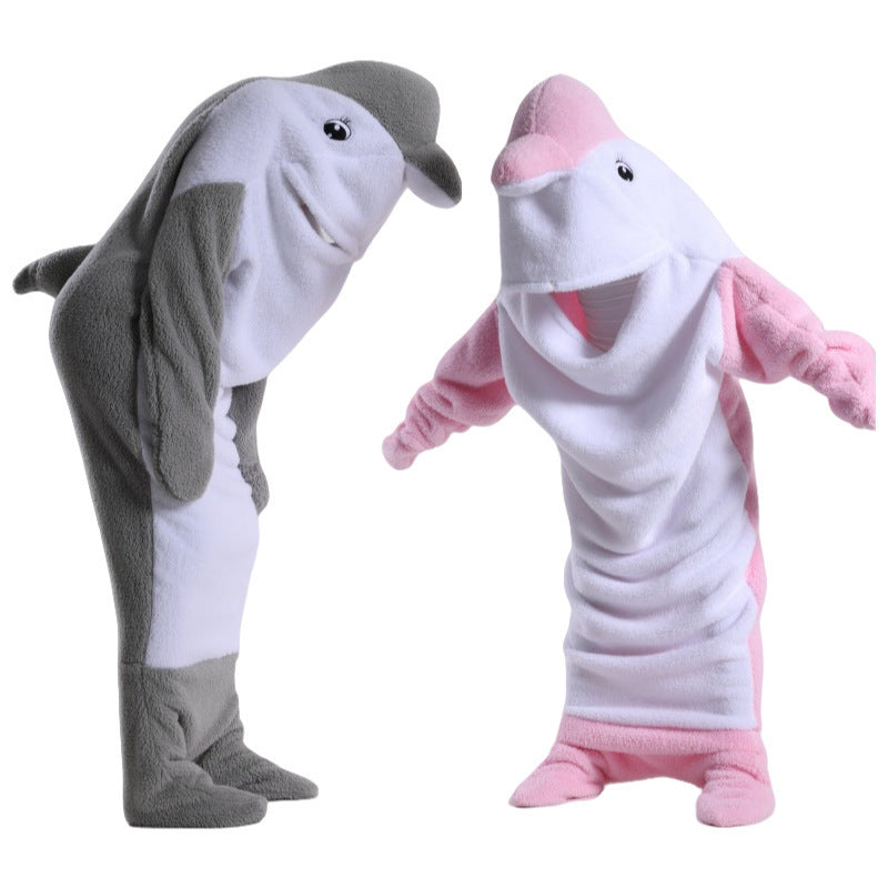 Dolphin &amp; Shark Hooded Blanket Sleeping Bag: Soft, Cozy Fun for Winter