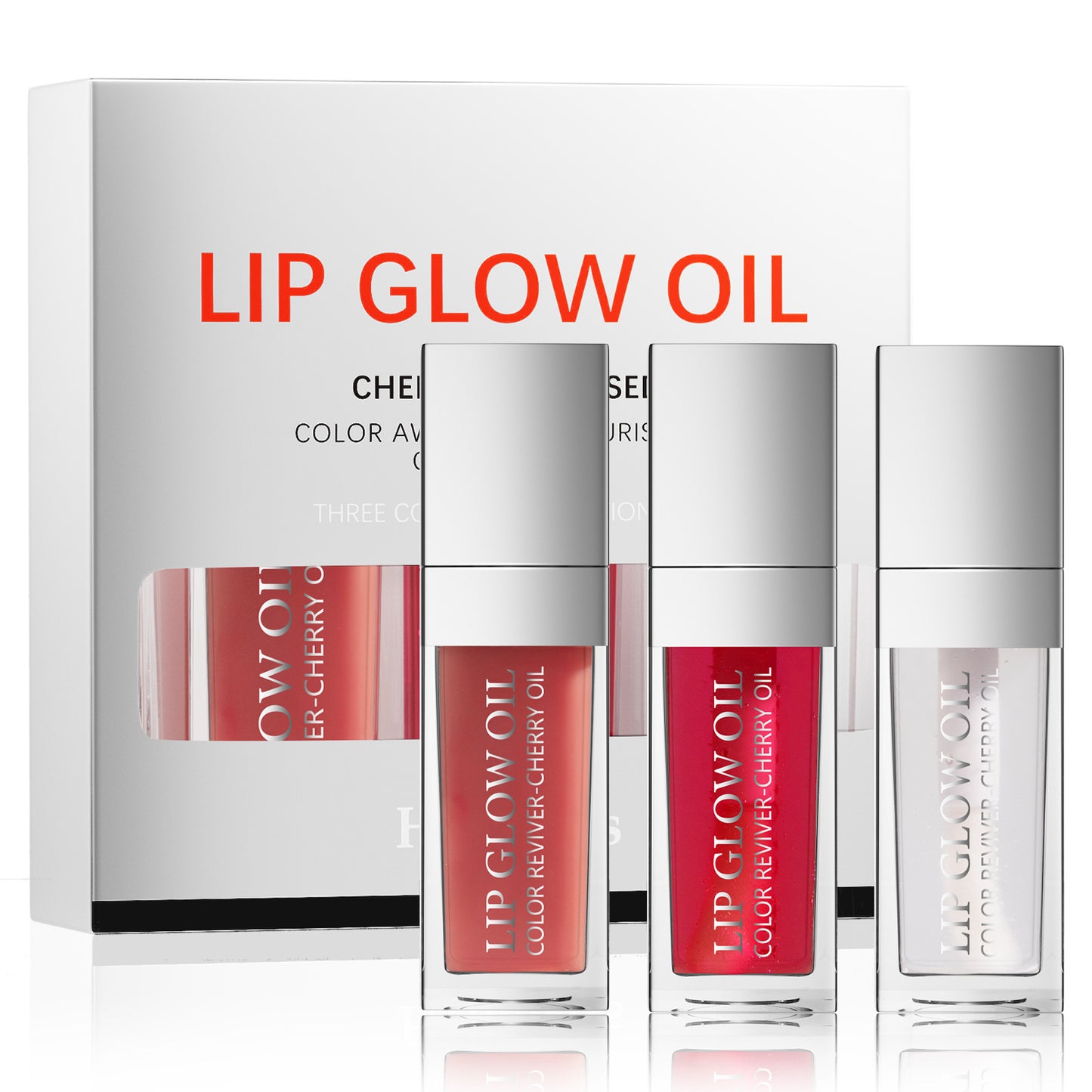 3-in-1 Lip Glow Oil Set – Moisturizing &amp; Repairing Lip Treatment – 3 Shades for Perfect Hydration