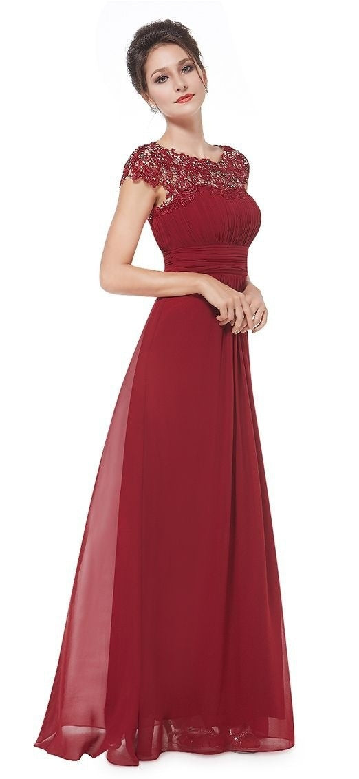 Elegant Lace Bridesmaid Evening Dress – Timeless Charm for Special Occasions