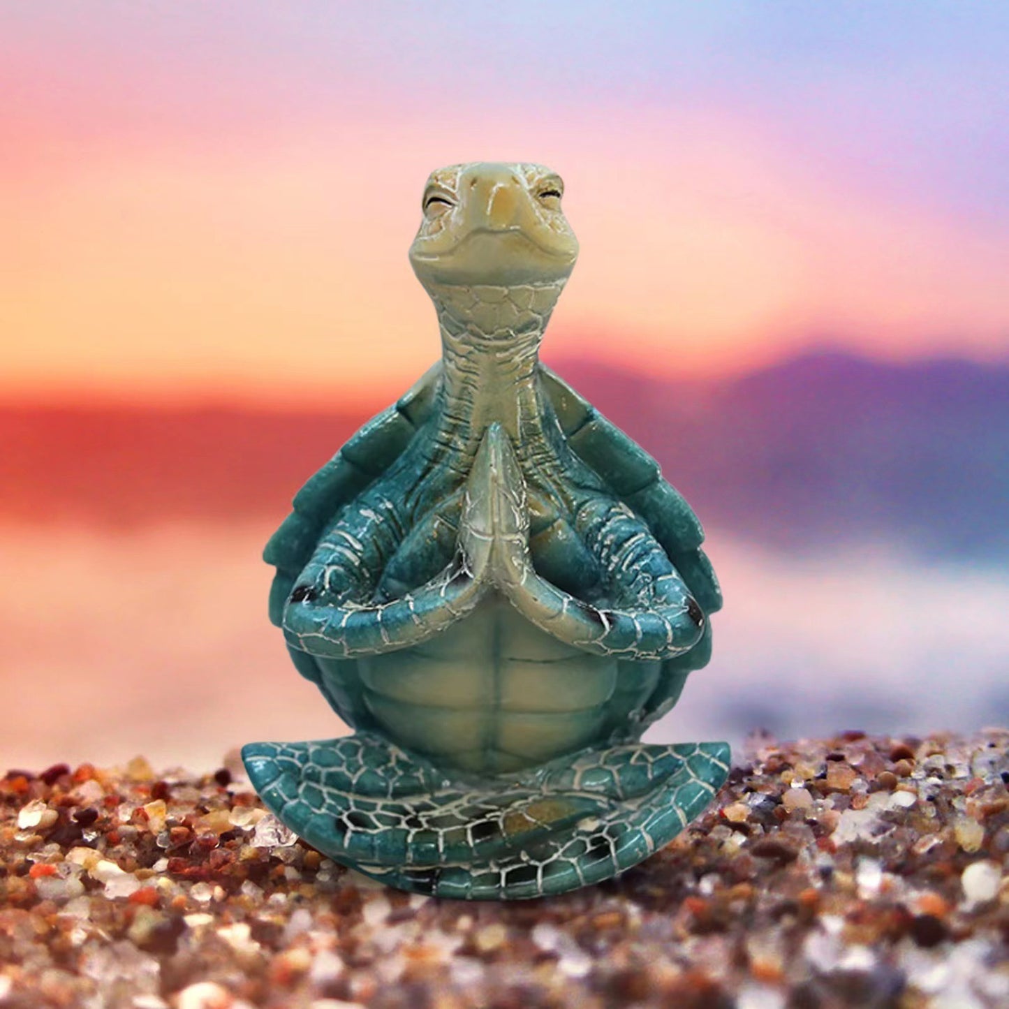 Zen Turtle Meditation Resin Statue | Decorative Home Ornament for Serenity & Calm