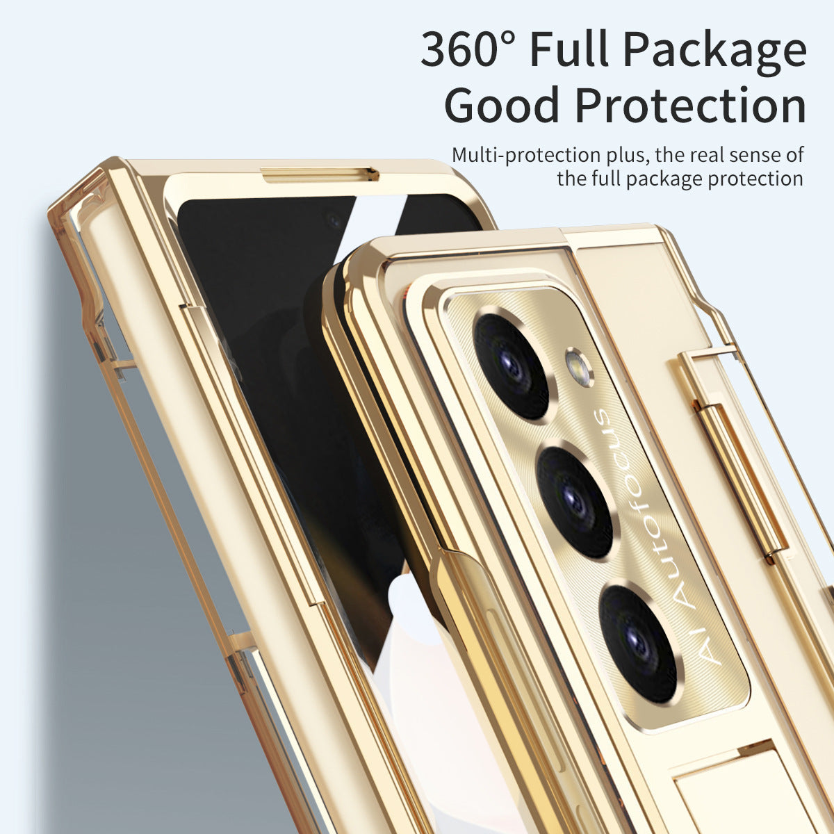 Samsung Z Fold5 Electroplated Leather Case – Premium Folding Protective Cover