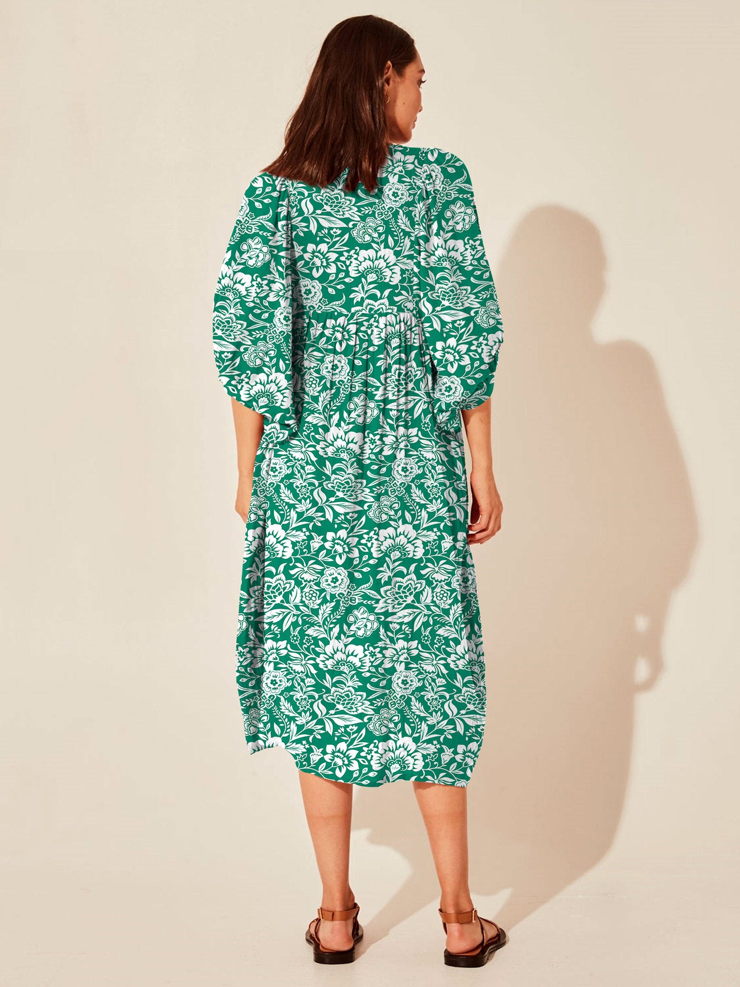 Floral Mid-Sleeve Rayon Dress – Summer 2024 Collection