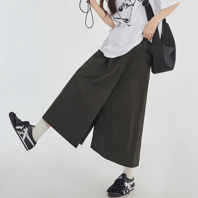 Yamamoto-Inspired High-Waisted Wide-Leg Cropped Pants skirt |Summer 2024 Collection