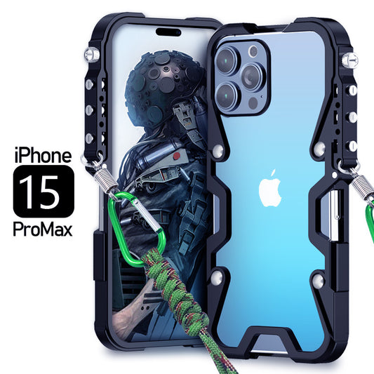 Trendy Metal Case for iPhone 15 Pro Max - Sleek, Anti-Fall Protection