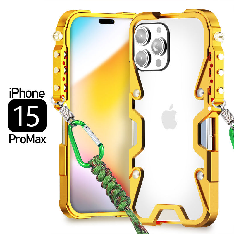 Trendy Metal Case for iPhone 15 Pro Max - Sleek, Anti-Fall Protection