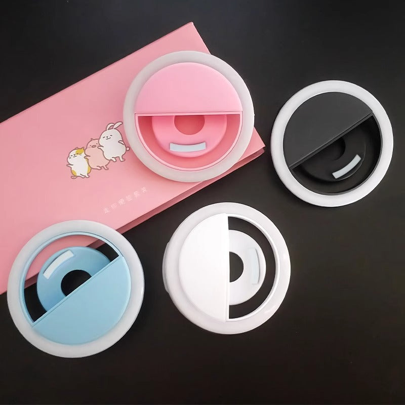 LED mobile phone self-timer fill light mini soft light three-speed adjustment ring self-timer light beauty live portable