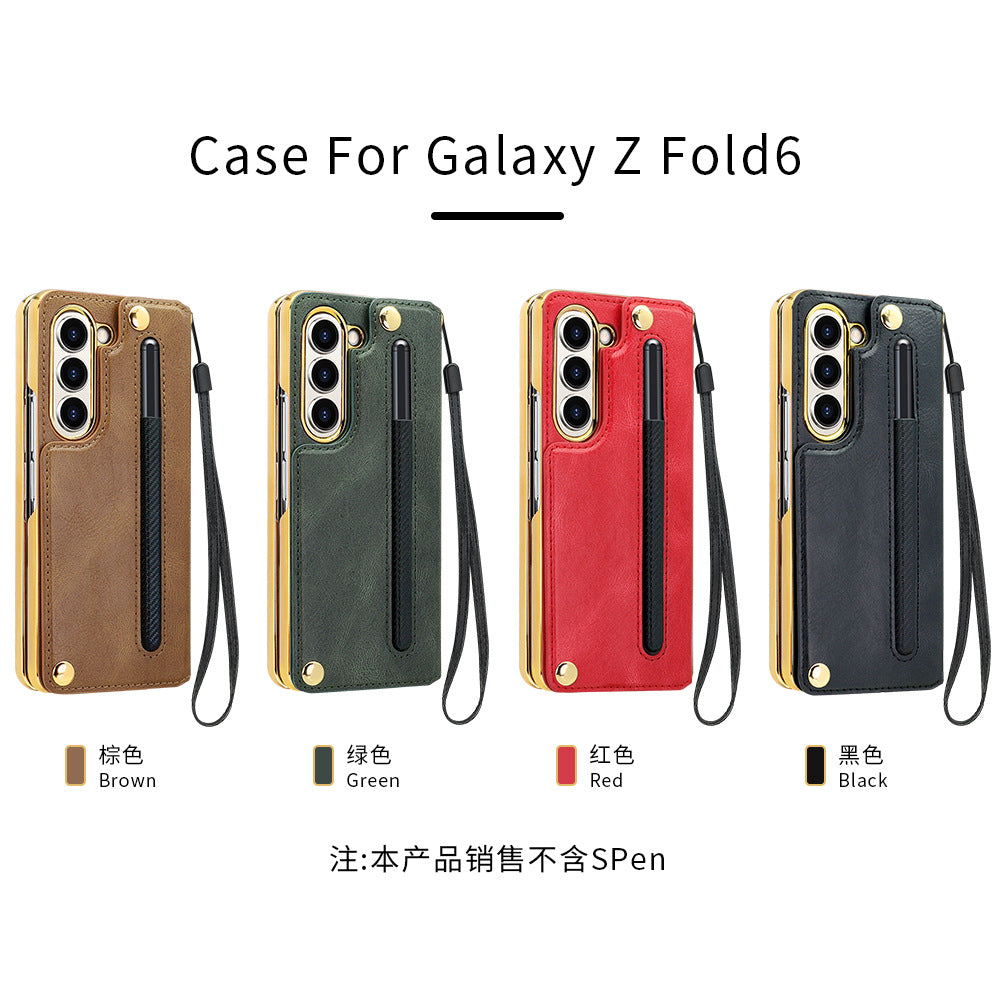 Samsung Galaxy Z Fold Electroplated Case with S Pen Slot and Card Holder