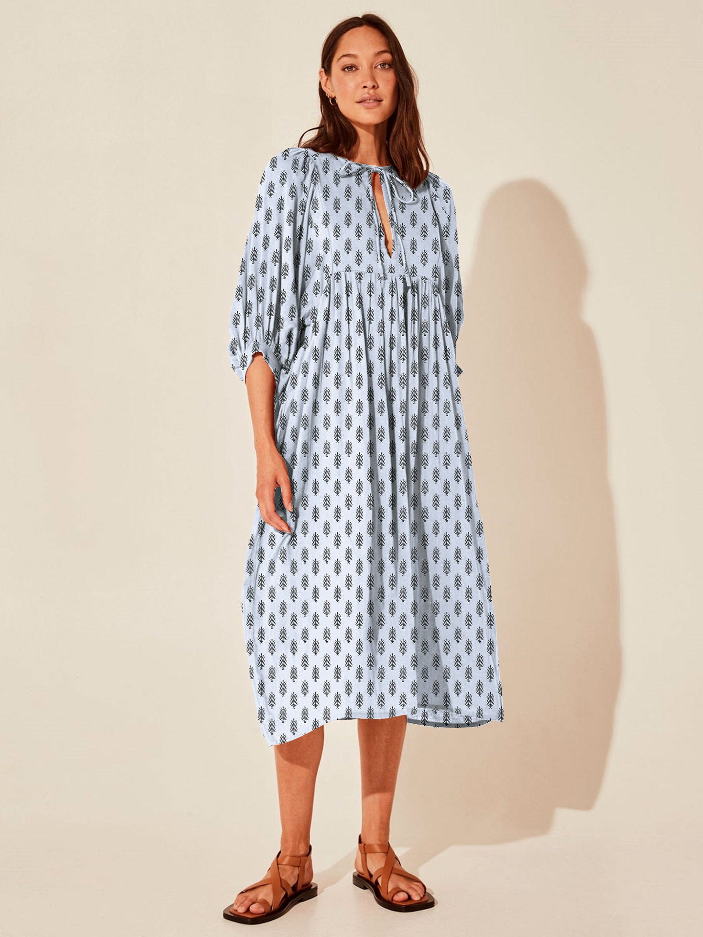 Floral Mid-Sleeve Rayon Dress – Summer 2024 Collection