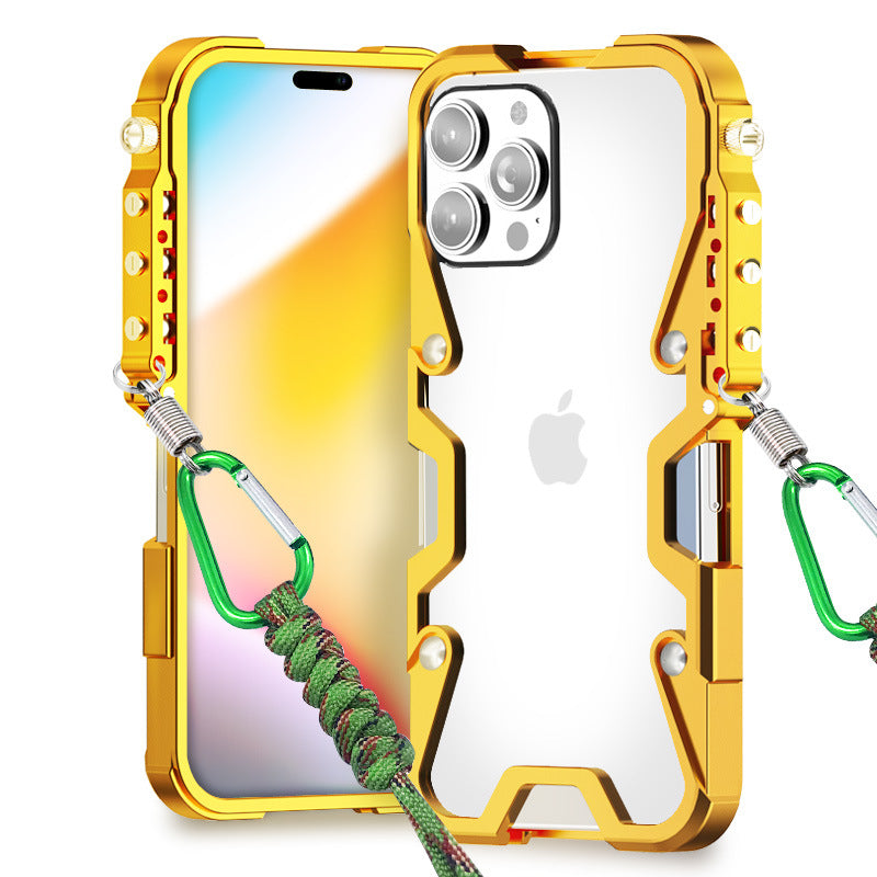 Trendy Metal Case for iPhone 15 Pro Max - Sleek, Anti-Fall Protection