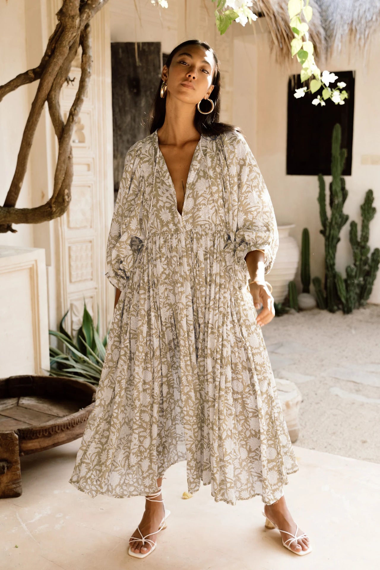 Floral Mid-Sleeve Rayon Dress – Summer 2024 Collection