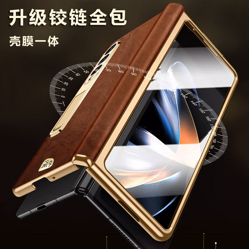 Premium Genuine Leather Case for Samsung Galaxy Z Fold Series – All-Inclusive Hinge Protection