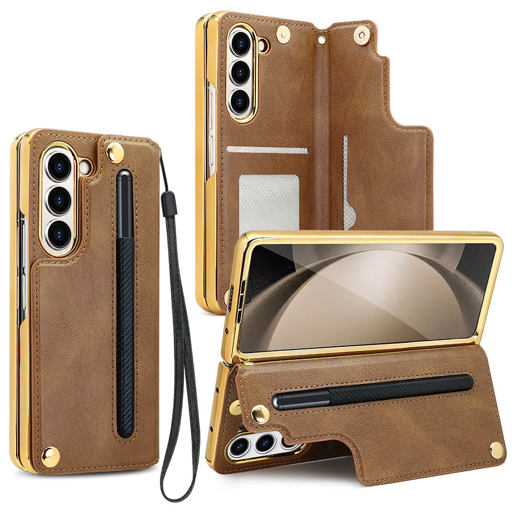 Samsung Galaxy Z Fold Electroplated Case with S Pen Slot and Card Holder