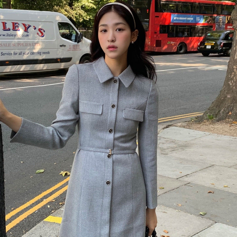 Chic Socialite Slim Dress | Elegant Korean Commuting Style