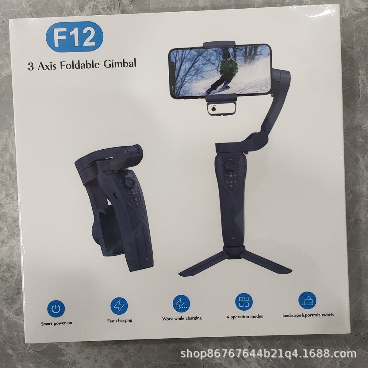 New F12 foldable three-axis stabilizer with smart AI face tracking