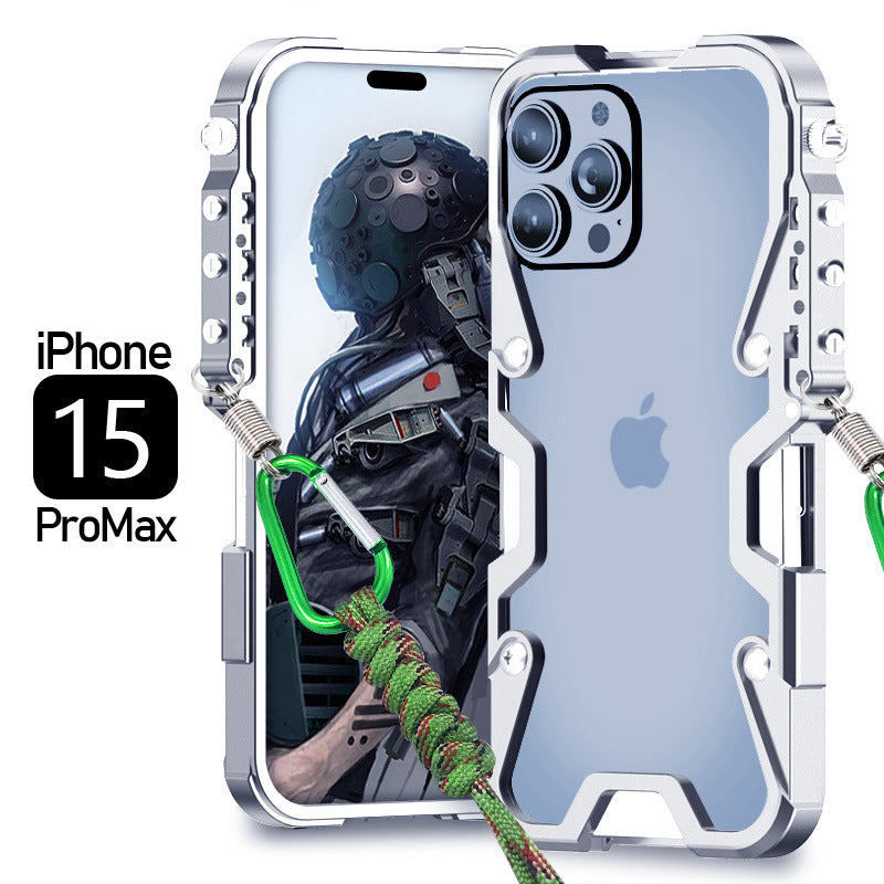 Trendy Metal Case for iPhone 15 Pro Max - Sleek, Anti-Fall Protection