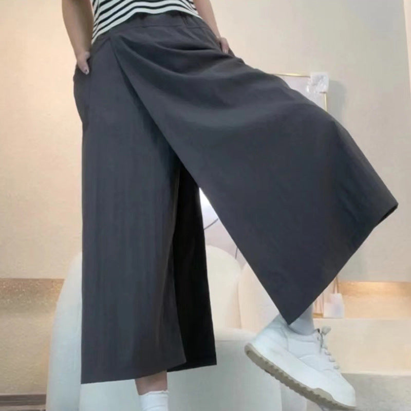 Yamamoto-Inspired High-Waisted Wide-Leg Cropped Pants skirt |Summer 2024 Collection